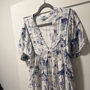 Blue and White Cover Up